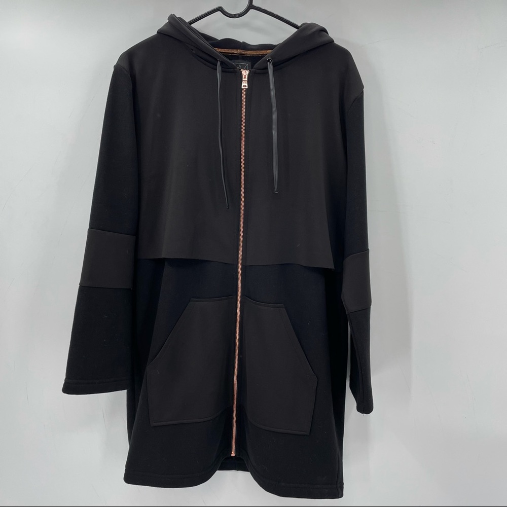 Lime & Vine Black Long Hooded Jacket